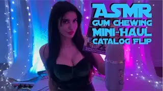 ASMR Gum Chewing Fall Vibes - Mini Haul, Makeup Tutorial Catalog (Whispered)🎃🕯️💋