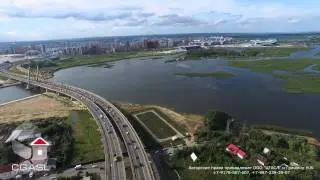 Аэросъемка моста Миллениум/парка Горького/