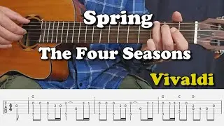 The Four Seasons - Spring - Antonio Vivaldi / Fingerstyle Guitar Lesson I Tabs and Chords