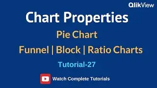 QlikView Chart Types | Pie Chart| Funnel | Block | Ratio  Tutorials 27