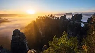 Sonnenaufgang an der Bastei  | Sächsische Schweiz - Elbsandsteingebirge