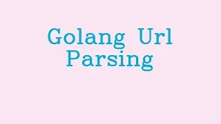Golang URL Parsing && NoTalk