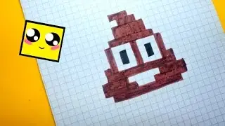 Рисуем по клеточкам-Смайлик Какашки (POO SMILE/Poo Emoji)PIXEL ART !