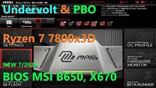 Ryzen 7 7800x3D Undervolt CPU & PBO New MSI BIOS, settings