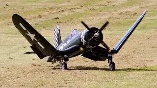 1/4 SCALE RC COMP ARF F4U CORSAIR  FOLDING WINGS MOKI 250cc 5 CYLINDER RADIAL LMA EAST KIRKBY - 2016