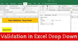 Smart Excel Data Validation - Very Useful to restrict entries in Drop Downs, Text, Number fields.
