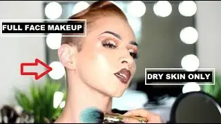 FULL FACE MAKEUP TUTORIAL FOR DRY SKIN | BASIC SMOKEY EYE | BOY TO GIRL TRANSFORMATION| ADRIAN HILLS