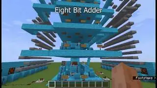 8-bit adder in Minecraft (A machine that calculates the sum of two 8-bit binary numbers)