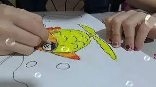تلوين السمكه  🐠🐠 مشاركه من الطفله زينه