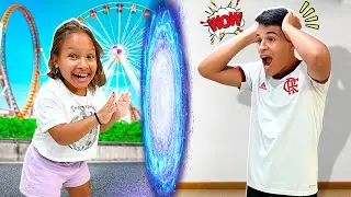 Gatinha das Artes e Davi se divertem nas férias em um portal mágico | Funny Stories for Kids