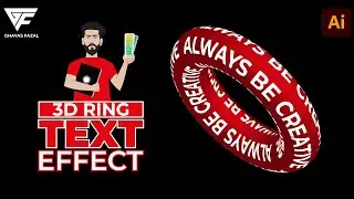 3D RING TEXT EFFECT | ADOBE ILLUSTRATOR TUTORIAL | HOW TO CREATE A 3D TEXT EFFECT IN ILLUSTRATOR