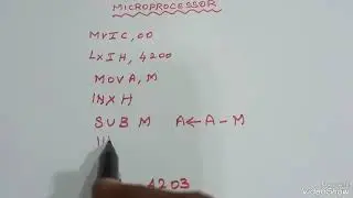 8 Bit Subtraction using 8085 Microprocessor
