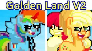 Friday Night Funkin' – Pony Town (Golden Land V2 but Rainbow Dash vs Apple Jack) - MLP cover