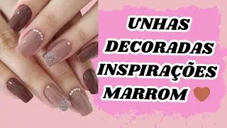 UNHAS DECORADAS MARROM 🤎/Decoração unhas marrom inspiração fotos/brown decorated nails inspiration