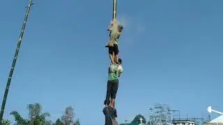 how to climb Bamboo pole climbing [Nagaland]