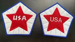 Kreative Kiwi Patriotic Star Mug Rug With Personalization Stitch Along