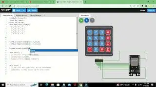 online simulation of esp32 with keypad | simulation of esp32 with 4*4 keypad in wokwi