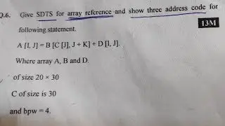 SDTS for array reference