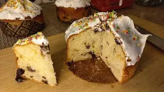 Пасхальный кулич с изюмом.  Рецепт.