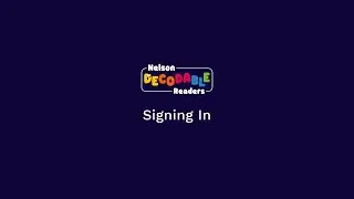 Nelson Decodable Readers Digital - Signing In As A Teacher