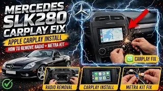07 Mercedes Benz SLK280 How to remove the radio Install apple carplay android auto Metra kit