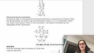 1.4 Rational and irrational function derivatives using first principles