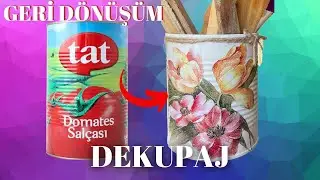 En Kolay Dekupaj Tekniği ⎪Konserve Kutular ile Geri Dönüşüm♻️