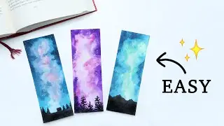 EASY WATERCOLOR GALAXY BOOKMARKS 😍✨| Under 30 Minutes!