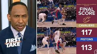 FIRST TAKE | Stephen A. blasts refs for controversial no-call in Pistons Game 5 OT loss to Cavaliers
