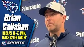 Titans HC Brian Callahan reacts to undefeated preseason, Caleb Farley back on the football field