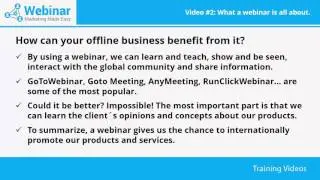 Video 2 - What Is A Webinar