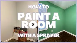 How To Spray Walls with a Paint Sprayer (Painting our Home Office in 1 hour!)