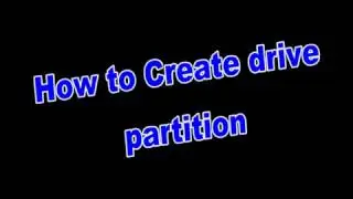 How to partition drive