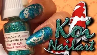 🐟KOI Nailart with SHE MODERN Glitters, Stickers & Stencils🐟