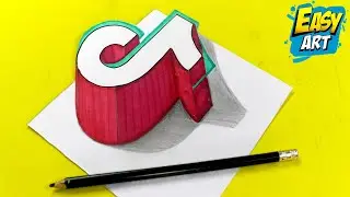 🟢 How to DRAW the TIK TOK 3D Logo step by step - 3D Drawings - Easy Art
