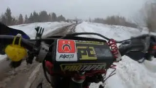 влетел в канаву и через руль на мото!!!