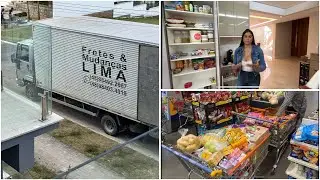 MUDAMOS 🥰🚚 primeira compra no mercado + organizando a dispensa da casa nova