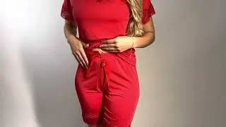 Pijama curto renda. Ref 0325