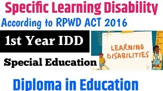 Specific Learning Disabilities।।1st Year Papper -2 D.ed IDD ।। अधिगम अक्षमता क्या है?
