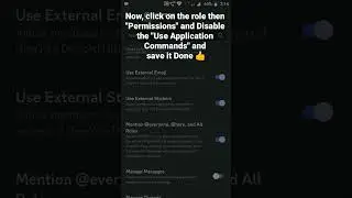 How to Disable Use Application Commands permission in a role in Discord Mobile 