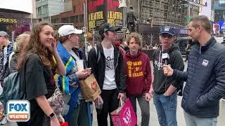 FOX Weather's Nick Kosir Talks To Spring Breakers In NYC