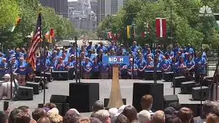 Triumph Baptist Church Choir performs at Joe Biden Rally
