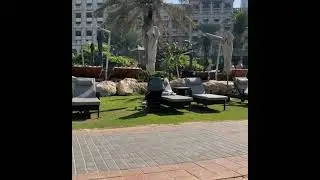 Обзор пляжа отелей Westin Le Meridian Mina Seyahi beach в Дубае. Море в Эмиратах в январе