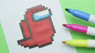 Как нарисовать АМОНГ АС призрак по клеточкам