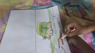 Drawing  a village scenery by Ibteshan