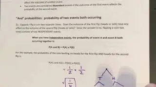 “And” Probabilities and Independence