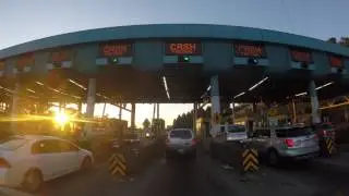 4K Sunrise Drive Over Carquinez Bridge | Alfred Zampa Memorial Bridge & Vallejo Toll Plaza
