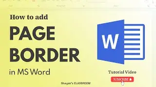 How to Add Page Border in MS Word || MS Word for Beginners