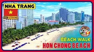 Hon Chong Beach (Very unique and mysterious beach spot in Nha Trang!) 4K Walking Tour 4K Beach Walk