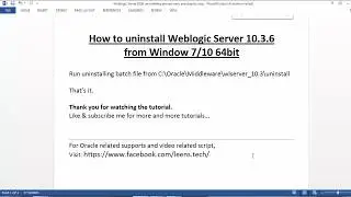 How to uninstall Oracle Weblogic Server 10.3.6